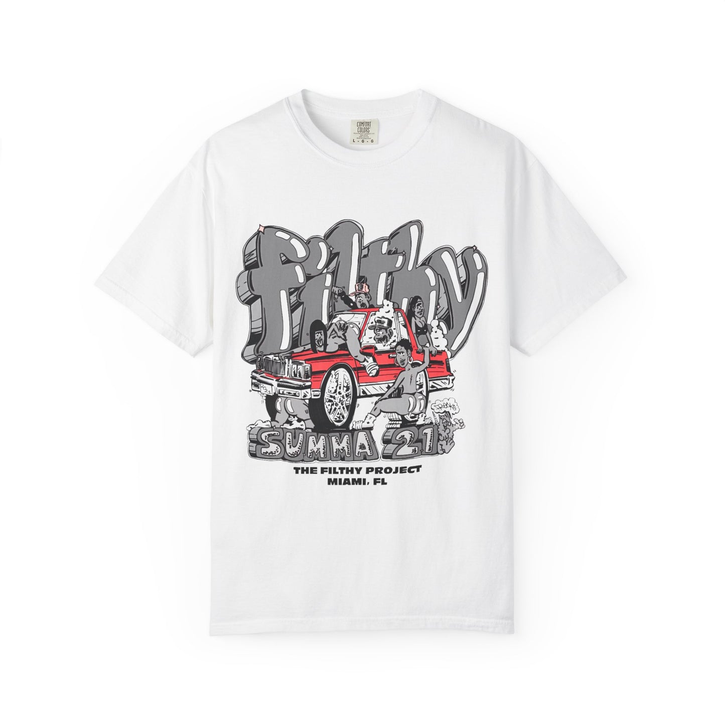 Filthy Project "Summa 21" Throwback Tee | Sneaker Match for Nike Air Max LTD 3 Wolf Grey Bright Crimson