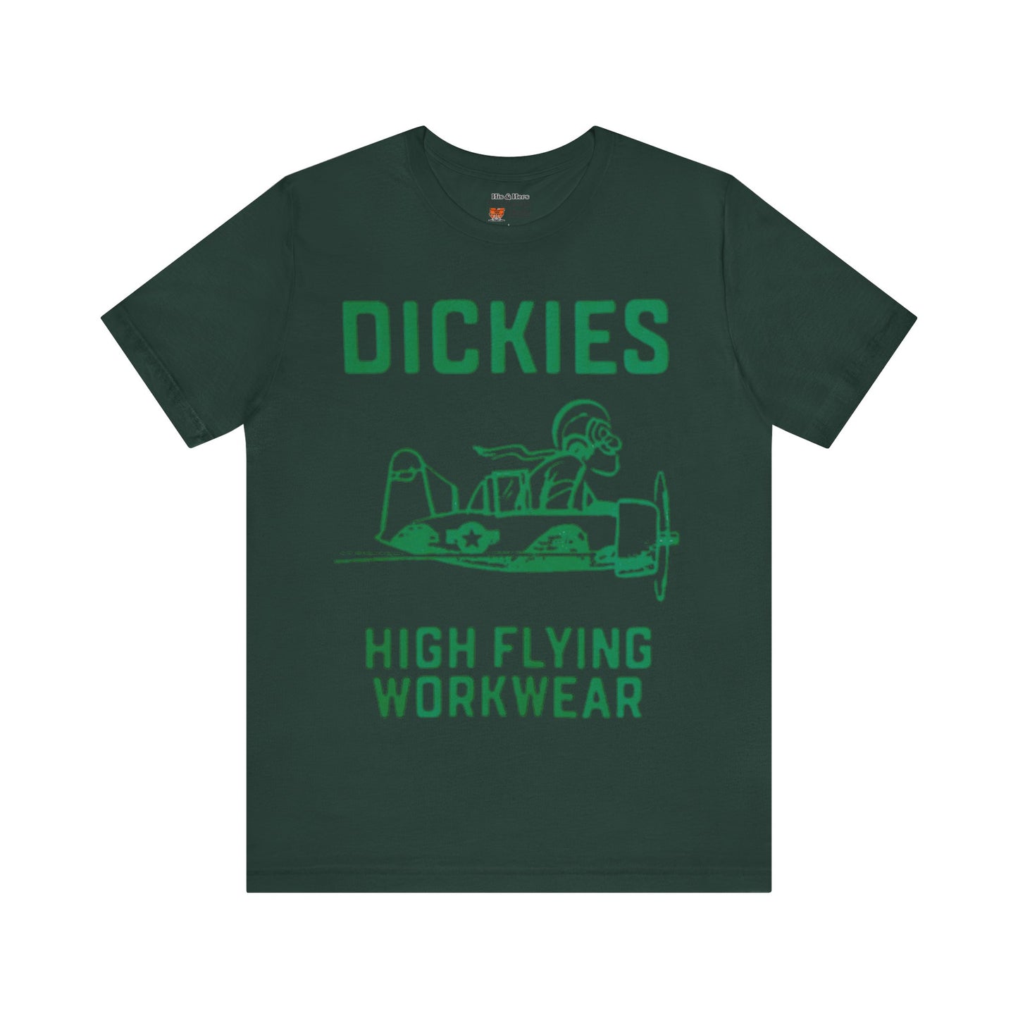 Vintage Style Dickies Workwear Tshirt Match for Adidas Campus VULC In Green
