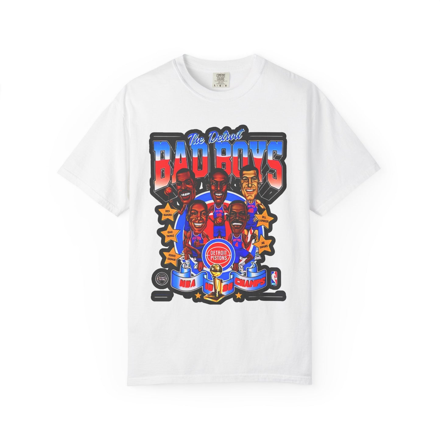 Detroit Pistons Bad Boy Era Throwback T-shirt Match for Jordan 1 Mid Pistons