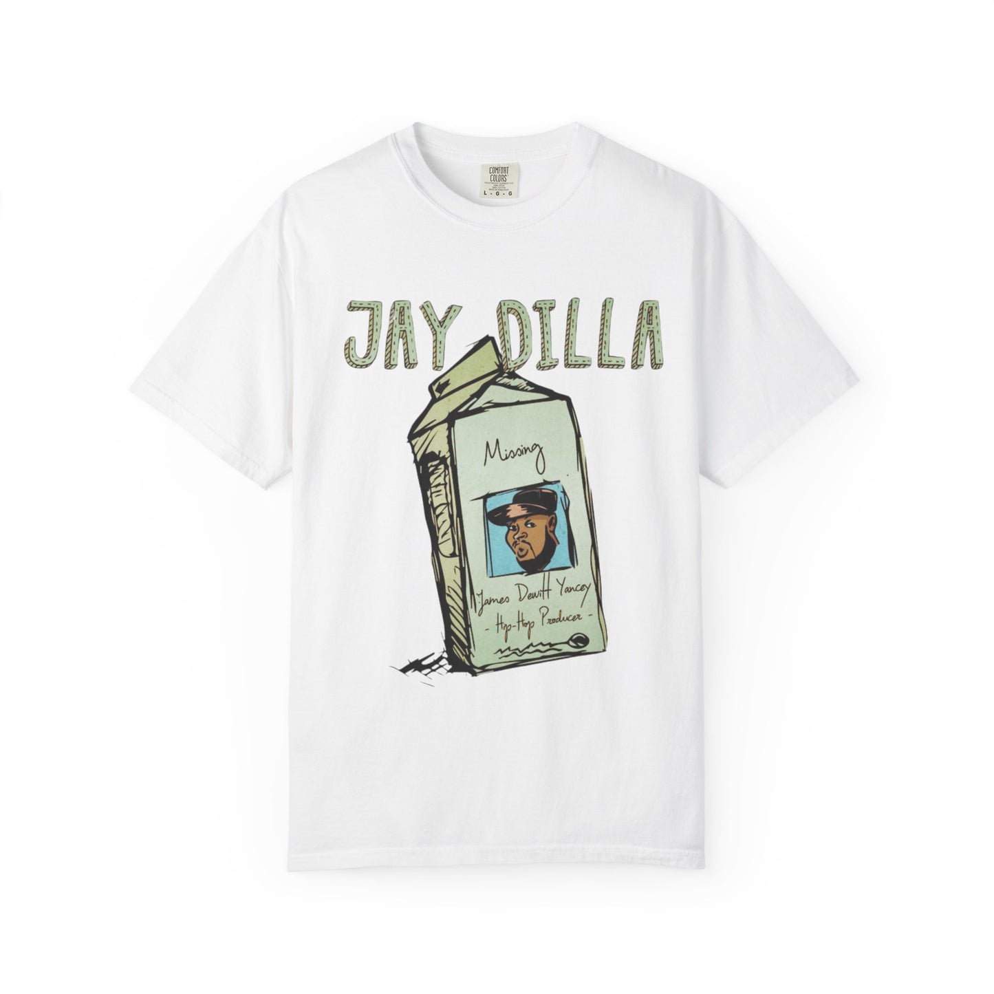 "Missing Legends: J Dilla Memorial Tee match for Air Force 1 in Jade Horizon