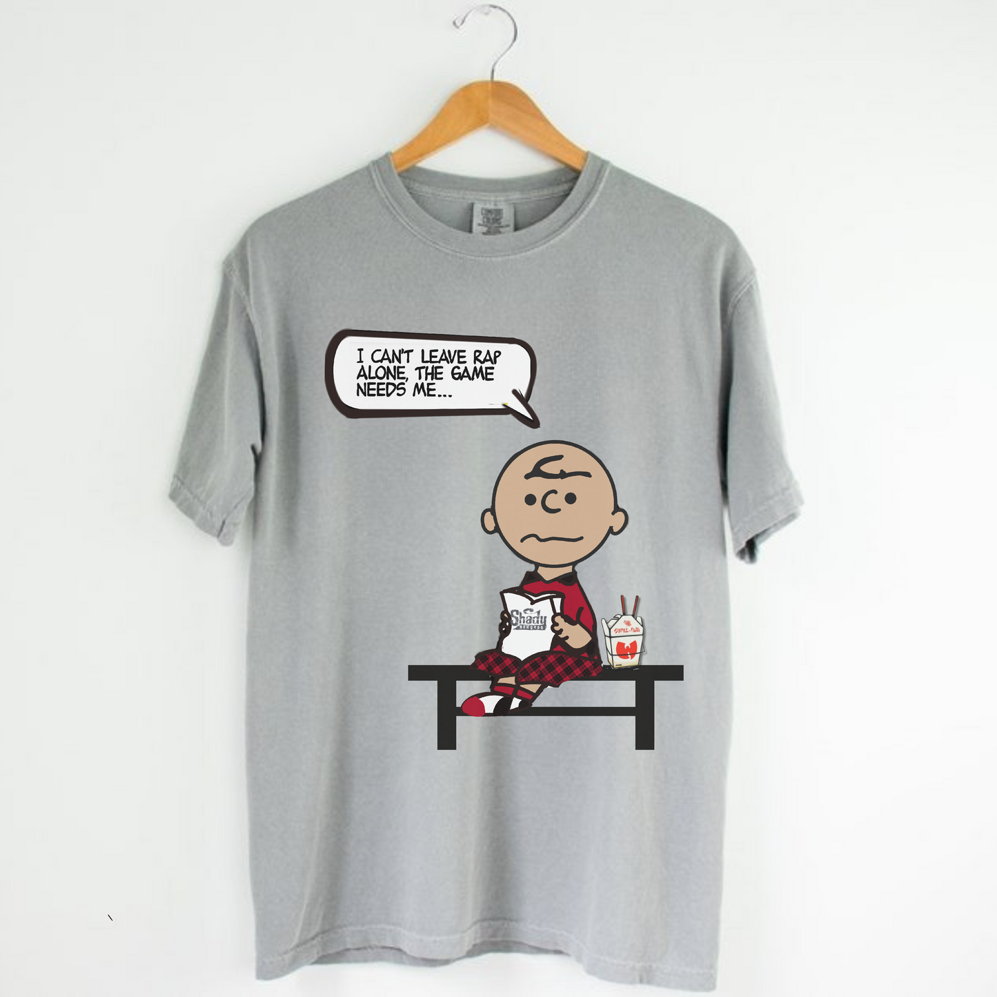 "The Game Needs Me" Charlie Brown Sneaker Match Tee – Air Jordan 1 Mid Gym Red