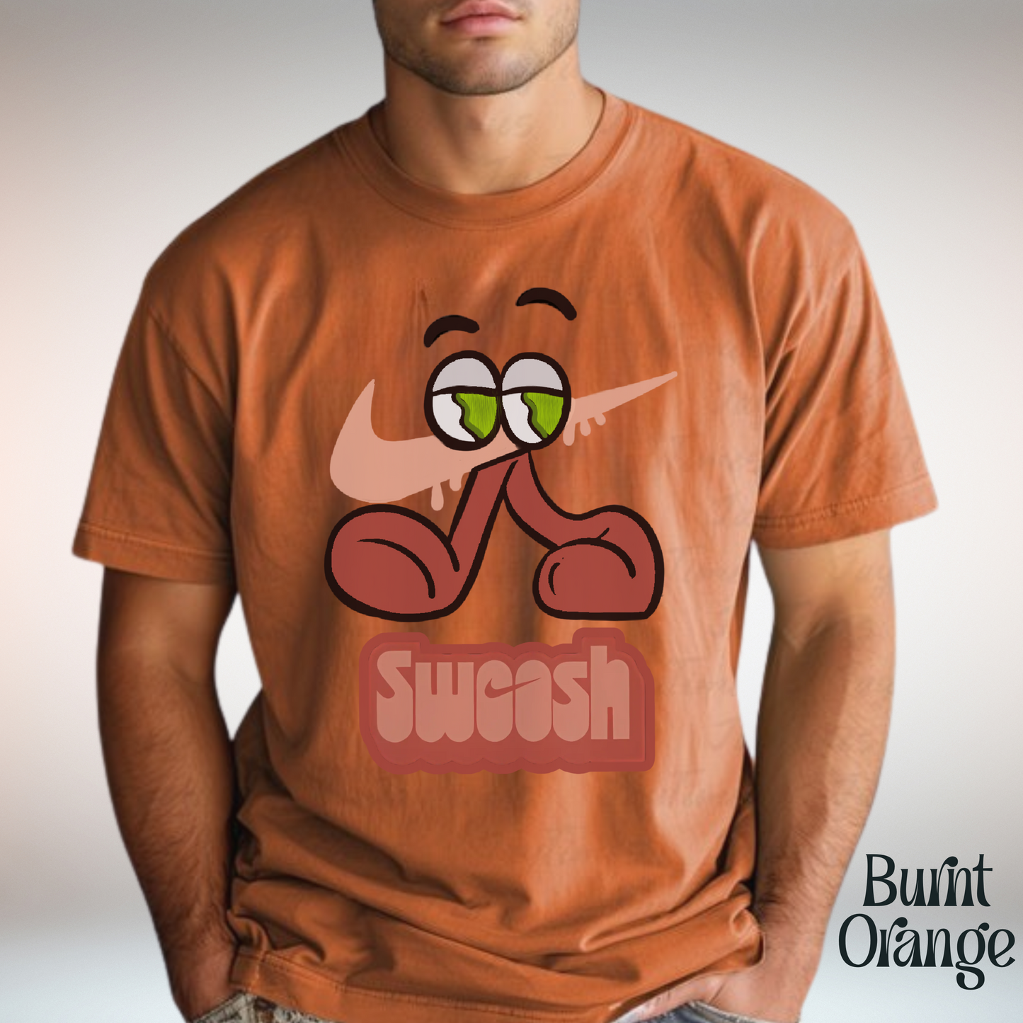 “Swoosh’d Out” Tee – Matches Jordan 13 Retro Dune Red