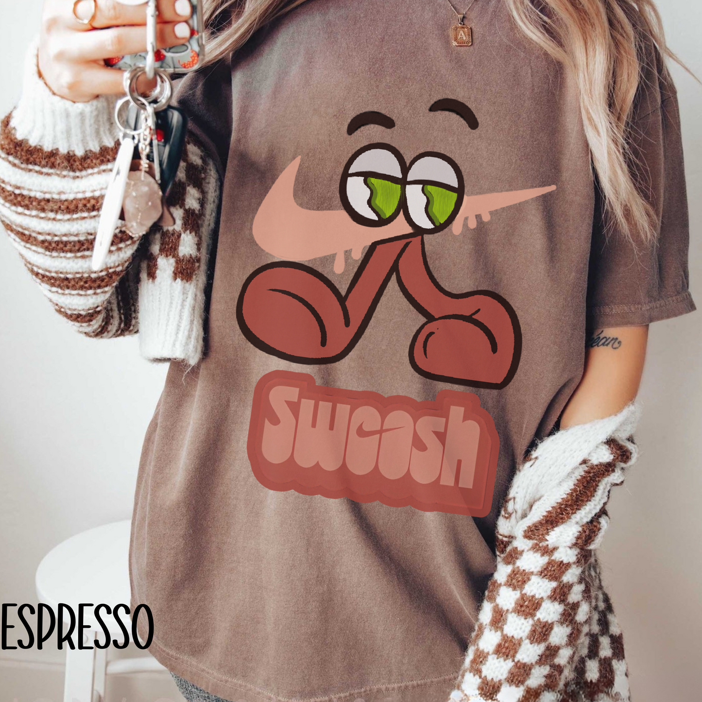 “Swoosh’d Out” Tee – Matches Jordan 13 Retro Dune Red