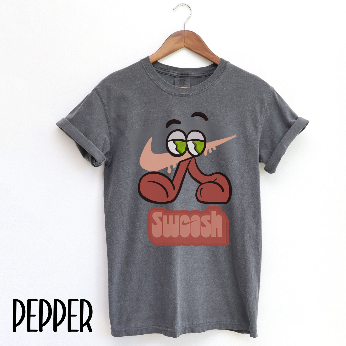“Swoosh’d Out” Tee – Matches Jordan 13 Retro Dune Red