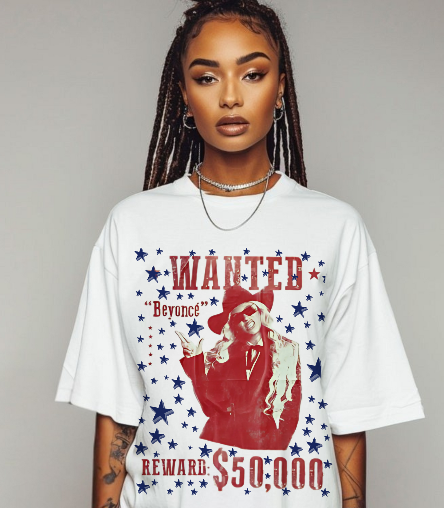 Cowboy Carter Beyoncé Wanted Tee Match for Rare Air Cinnabar