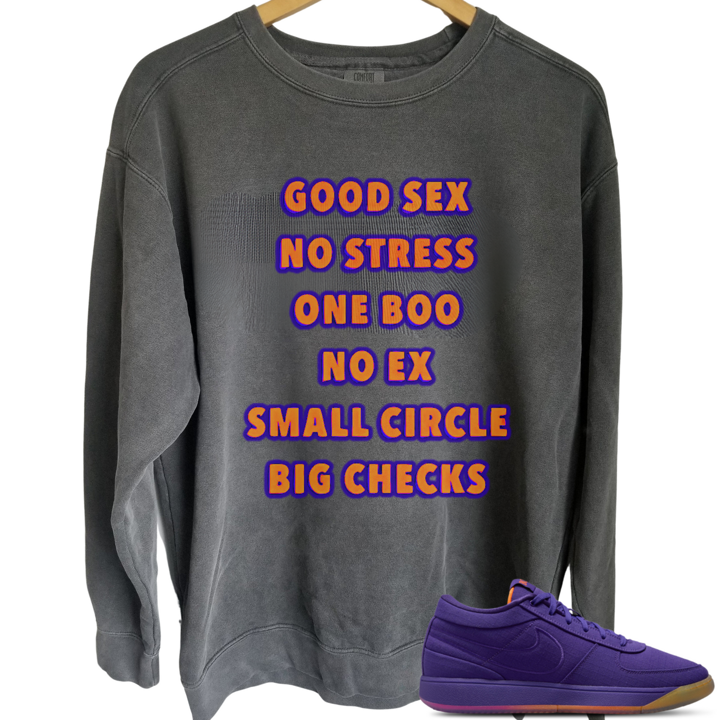 Life of Luxury Sneaker Match Crewneck Nike Book 1 Court Purple