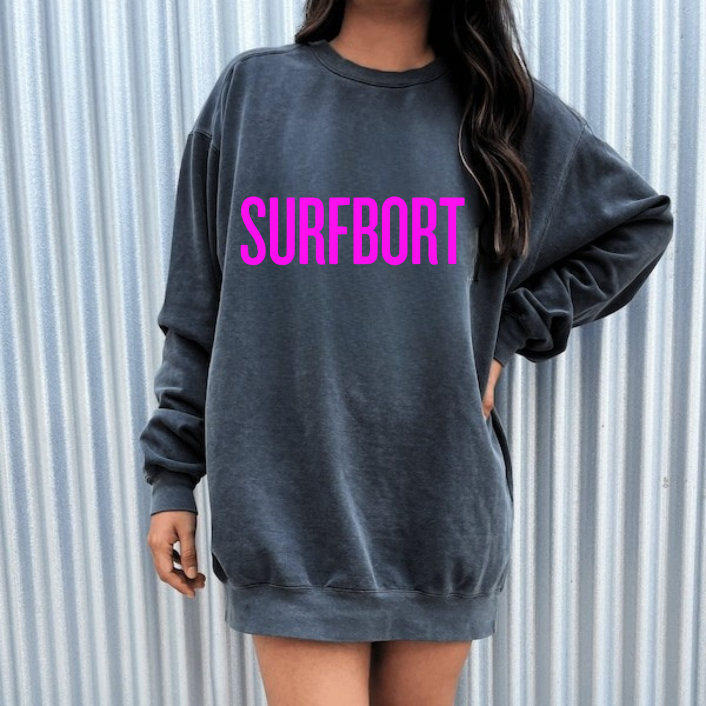 Surfbort Drunk In Love Crewneck Pegasus Plus in Vivid Purple