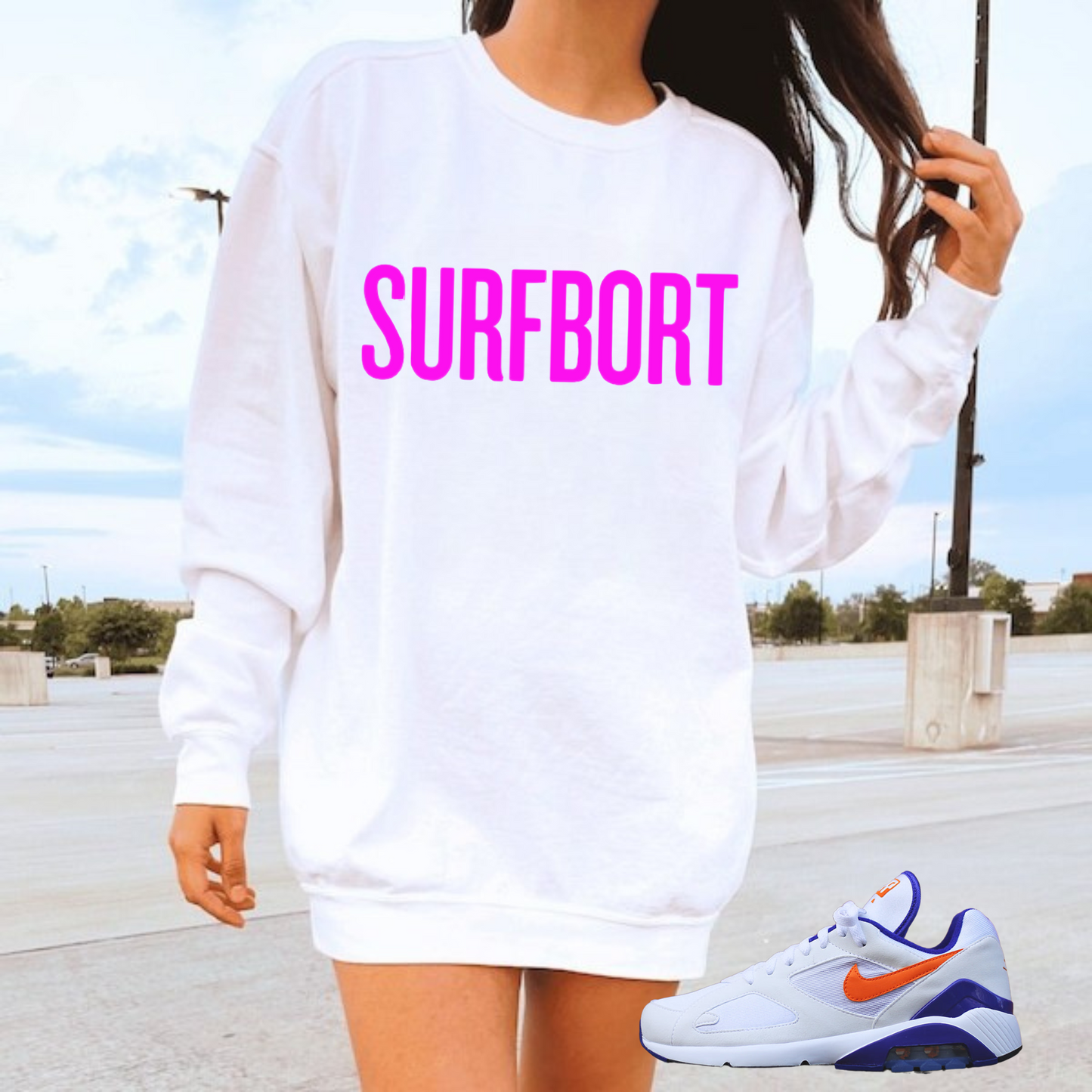 Surfbort Drunk In Love Crewneck Pegasus Plus in Vivid Purple