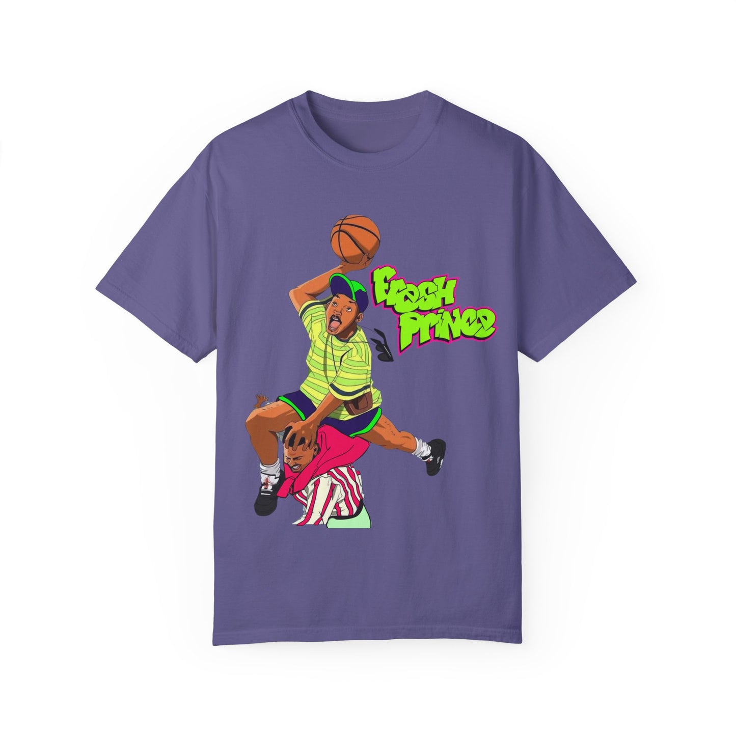 Fresh Prince Sneaker Match Tee Air Jordan 5 Alternate Bel Air Ghost green and Grape
