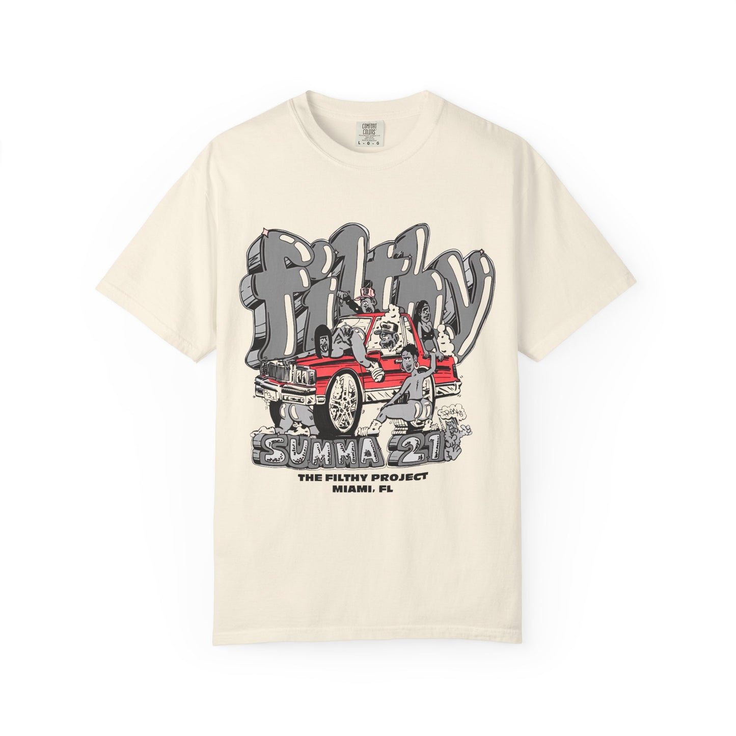 Filthy Project "Summa 21" Throwback Tee | Sneaker Match for Nike Air Max LTD 3 Wolf Grey Bright Crimson