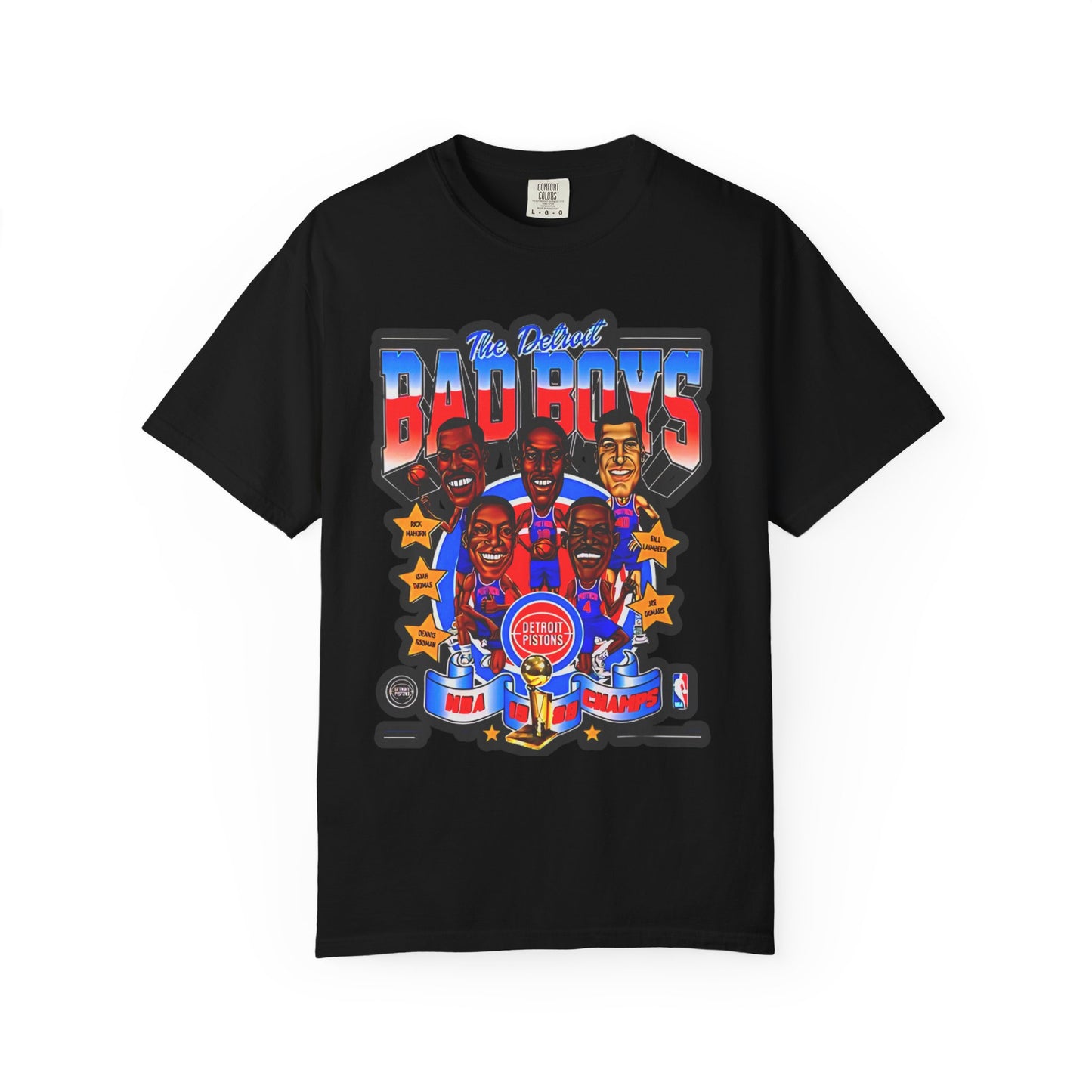 Detroit Pistons Bad Boy Era Throwback T-shirt Match for Jordan 1 Mid Pistons