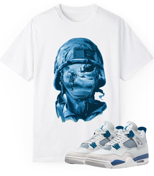 “Anonymous Soldier” Sneaker Match Tee– Designed for Jordan 4 Retro Military Blue
