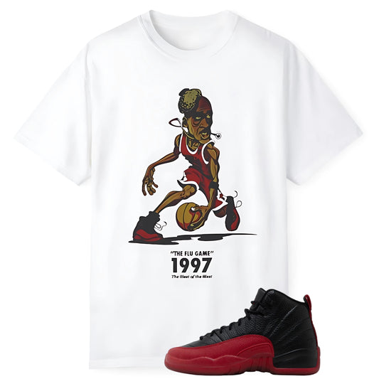 Jordan Retro 12 Flu Game 1997 Unisex Sneaker Match Tee for Air Jordan 12 Retro Flu Game