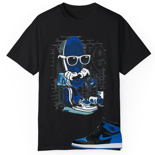 Up Against The Wall Tee Match For Jordan 1 Royal Blue