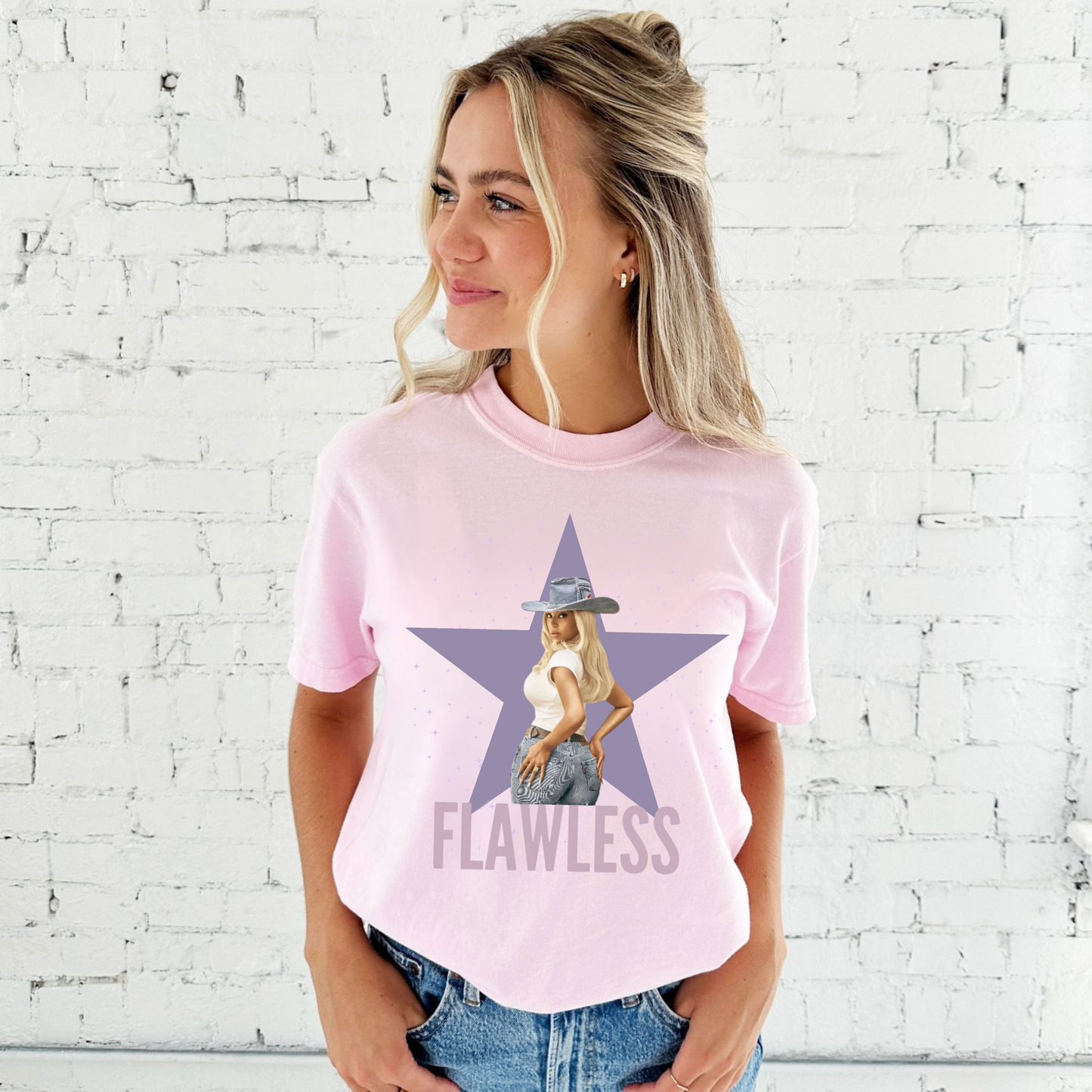 "Flawless" Indigo Haze Sneaker Match Tee – Give Them Bey Collection