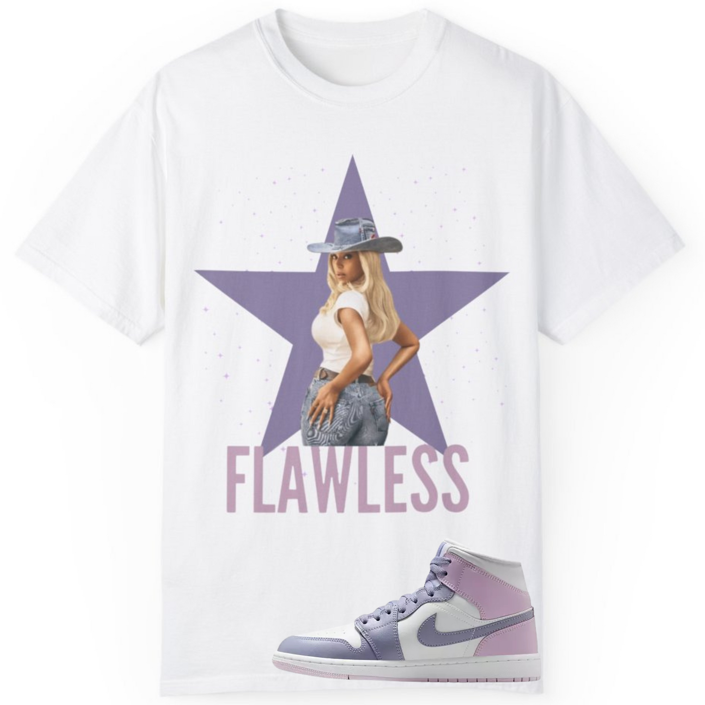 "Flawless" Indigo Haze Sneaker Match Tee – Give Them Bey Collection