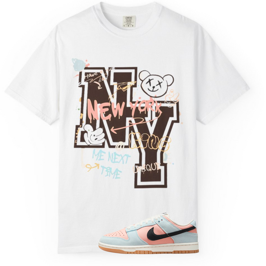 New York Chaos Tee  Comfort Colors Sneaker Match T-Shirt | Nike Dunk Glacier Blue Arctic Orange Match | Street Art Graphic